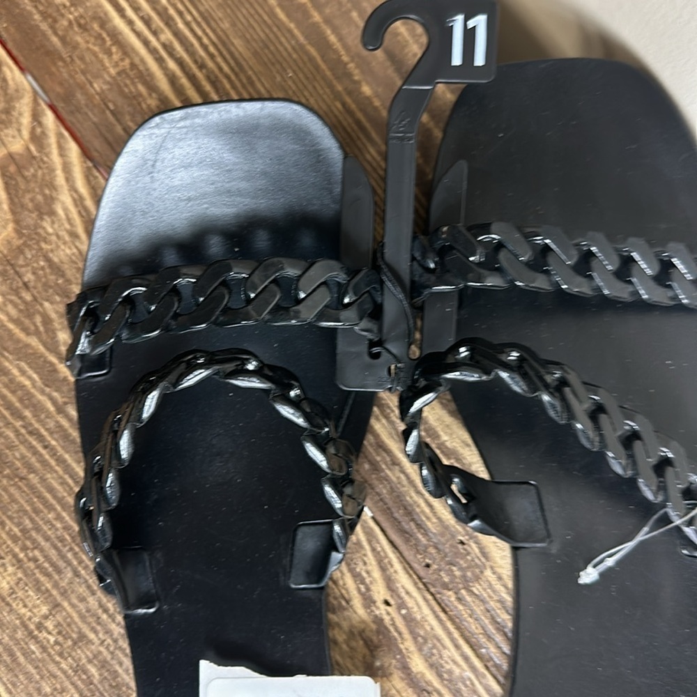 Time and tru black slip on sandals nwt plastic. Size 11 - Picture 3 of 5